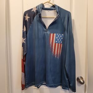 Long sleeve Rash guard America Red,White & Blue shirt XL